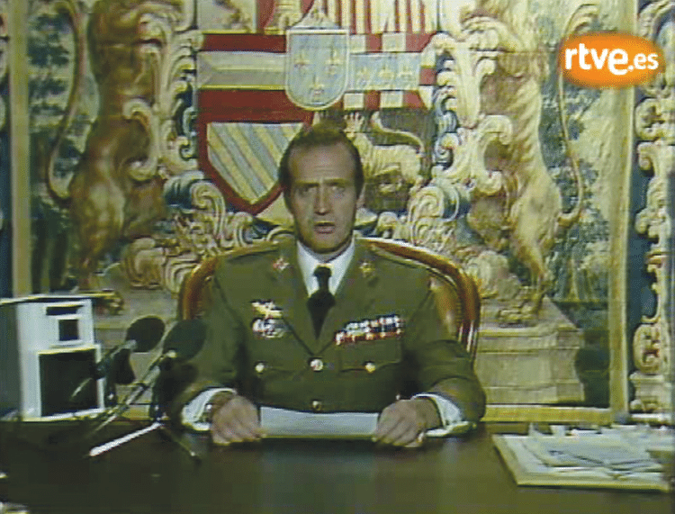 Juan Carlos condemns the coup attempt on live television