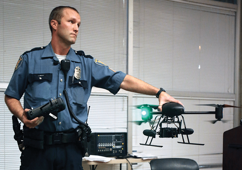 eattle police’s drone programme was suspended in February 2013 after protests from local residents. Photo: Colin Diltz/AP/Press Association Images