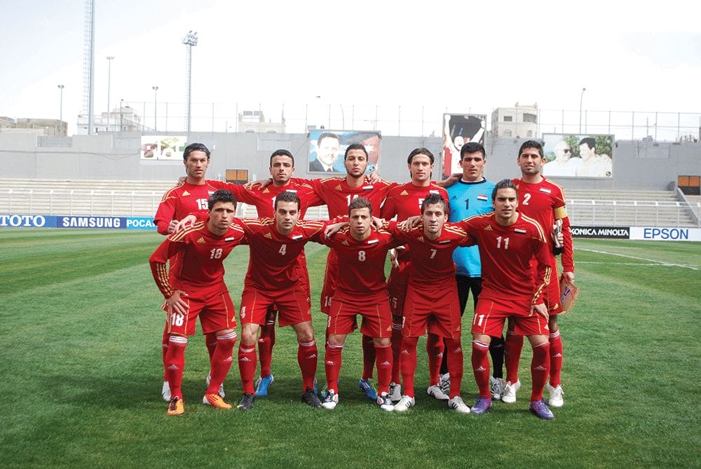 The Syrian Olympic team line up in Amman