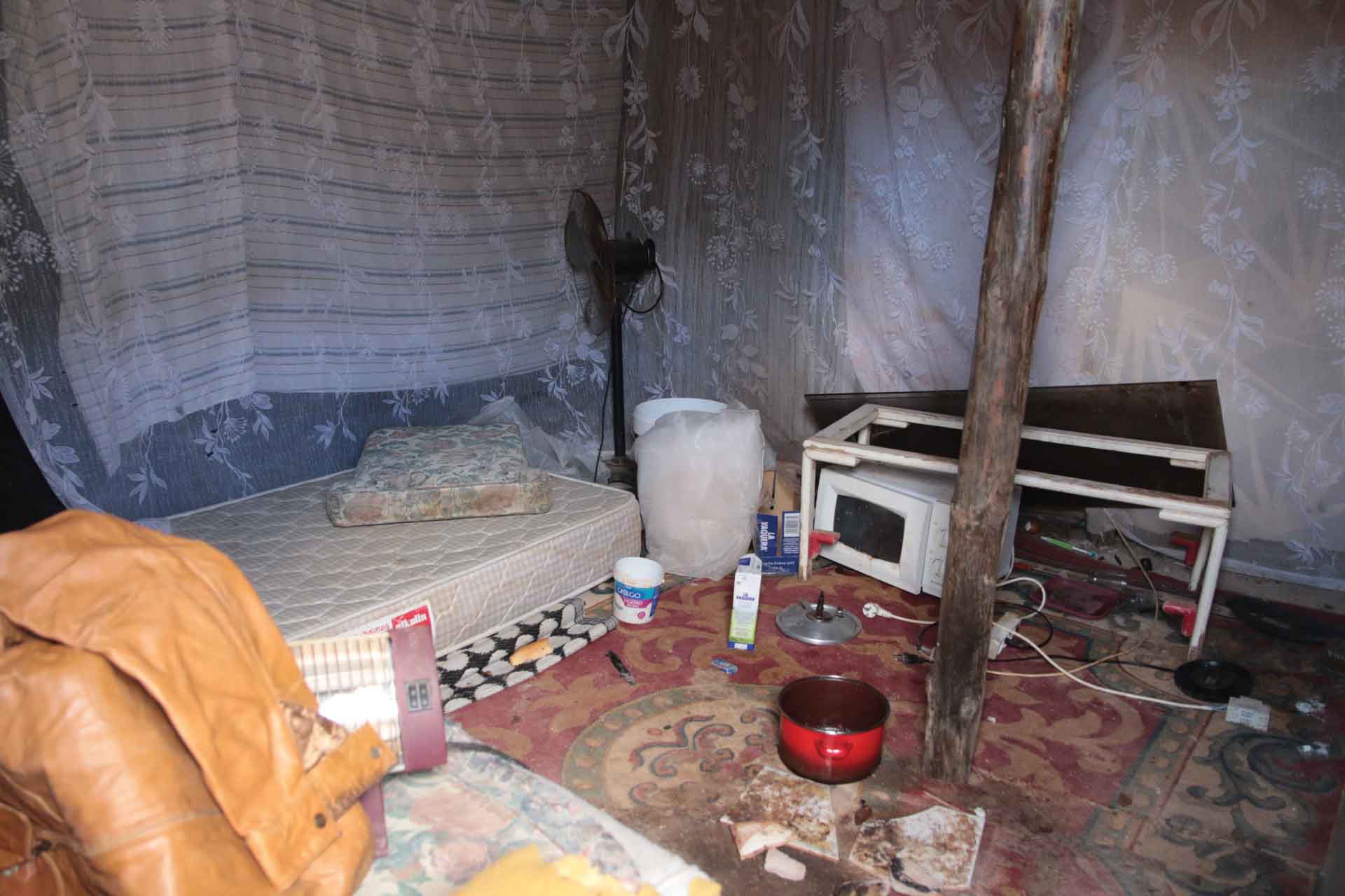 Interior of the home of a migrant worker in a settlement in Almería